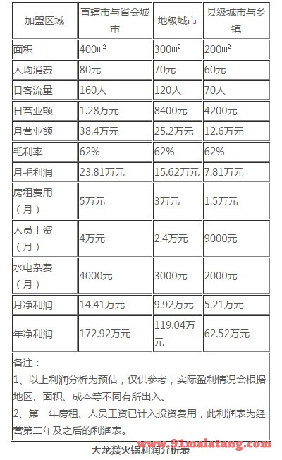 大龙焱火锅利润表